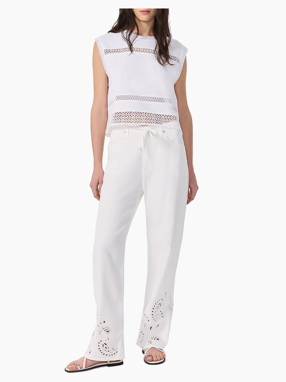 rag & bone Rosie white top cotton
